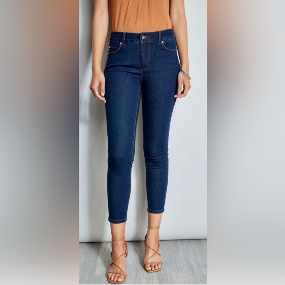 Tahari Indigo High-Rise Skinny Jeans